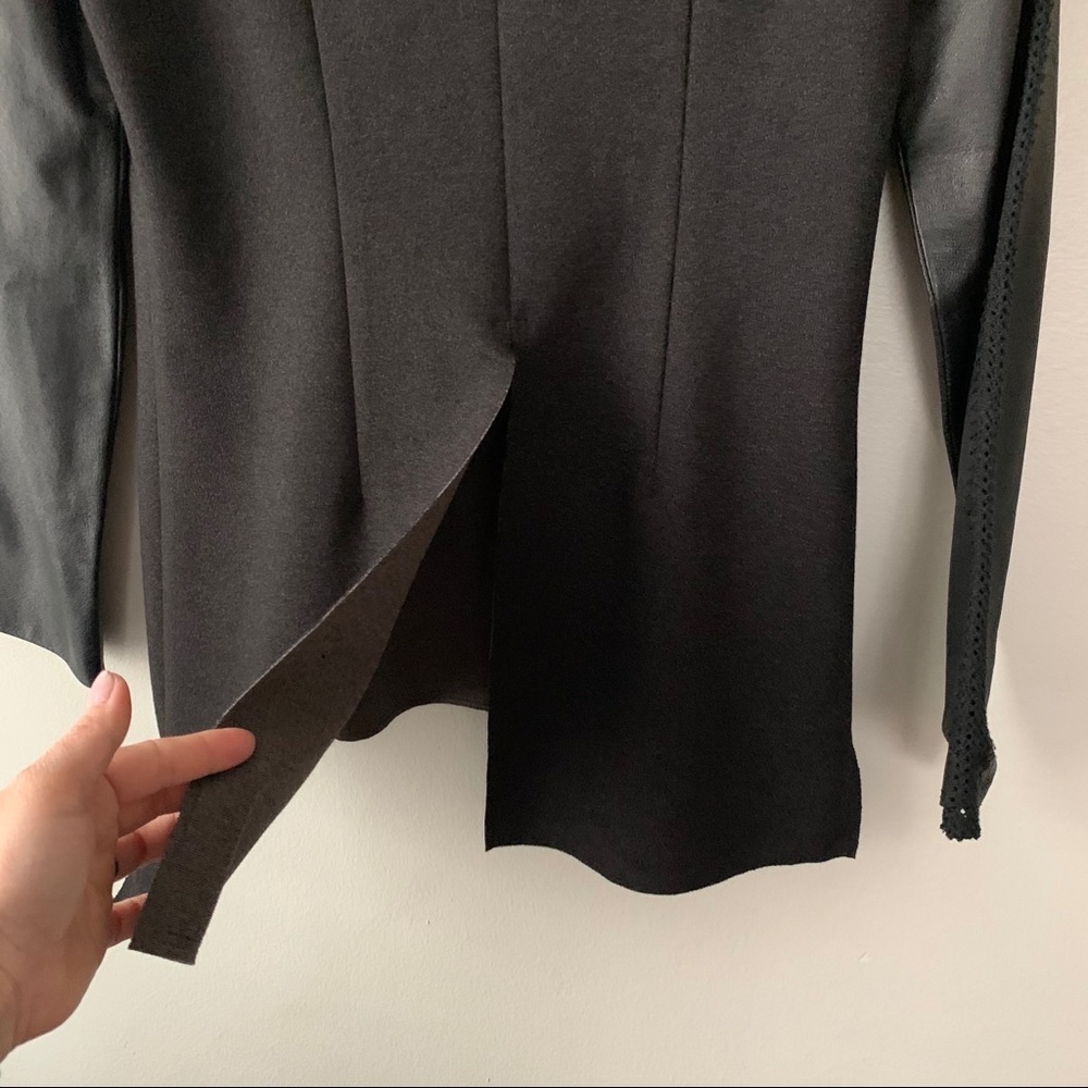 Stella & Jamie S Rio Knit Top Leather Sleeves - Picture 9 of 9